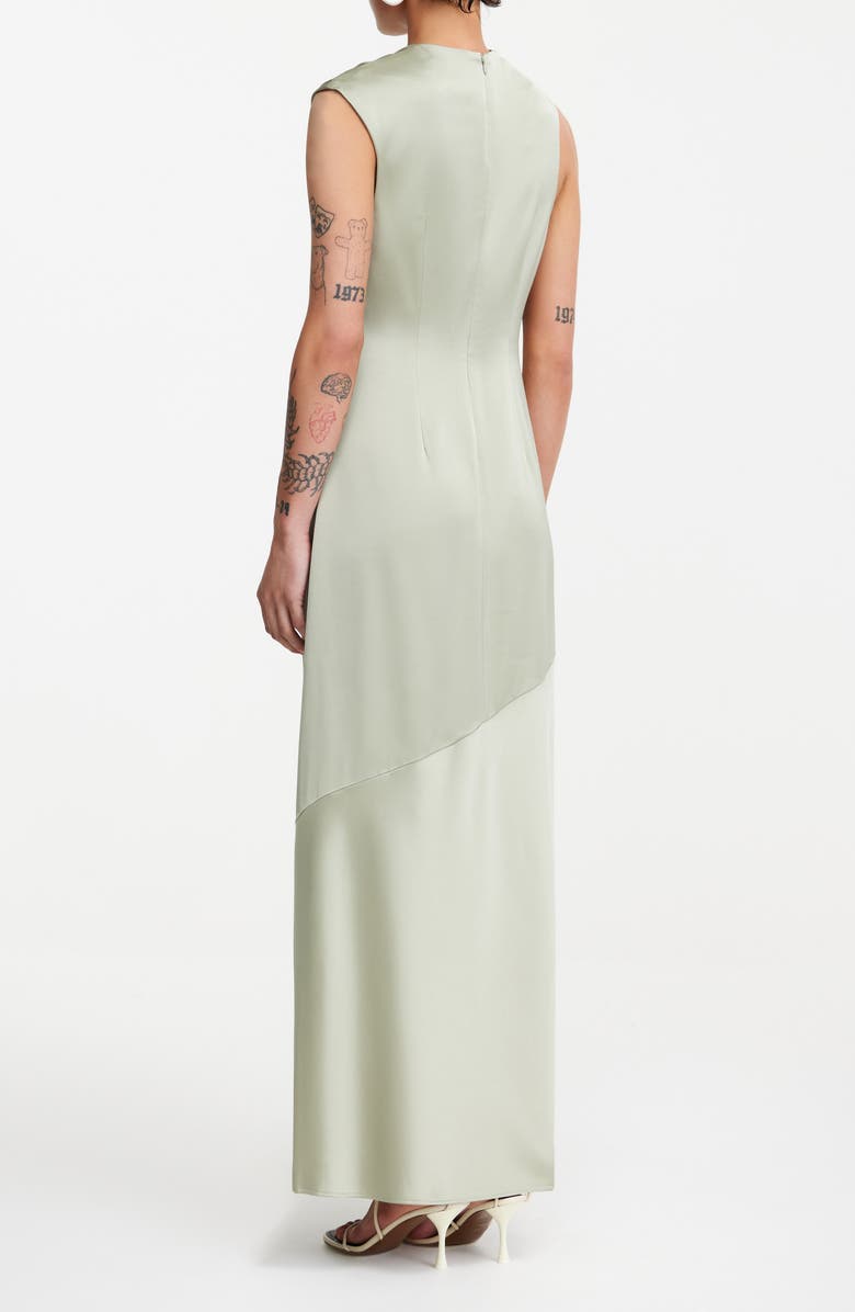 Significant Other Becca Panelled Satin Maxi Dress, Alternate, color, Moss