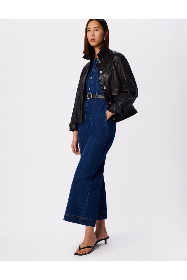 Button Down Jumpsuit, Alternate, color, Denim
