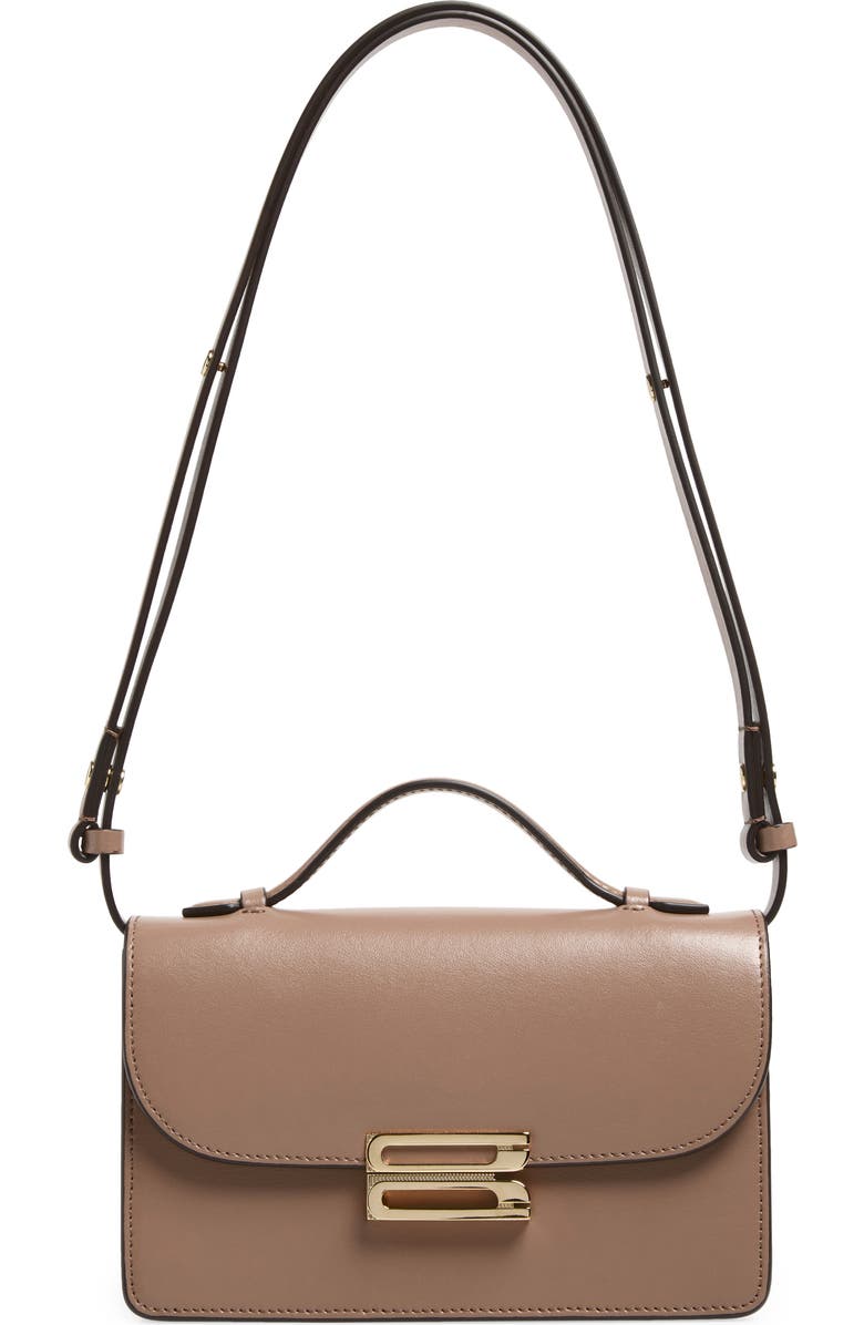 Victoria Beckham Small Dorian Leather Shoulder Bag, Main, color, Dove Grey