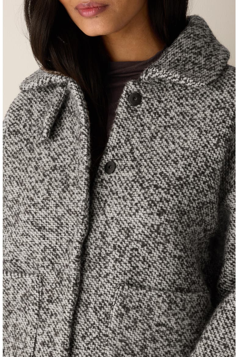Marled Wool Blend Classic Collar Coat, Alternate, color, COFFEE