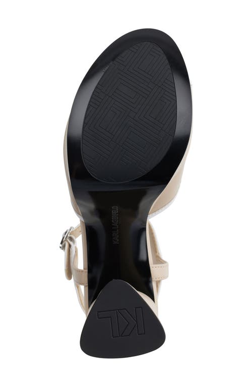 Karl Lagerfeld Hallet Platform Sandal In Nude/white