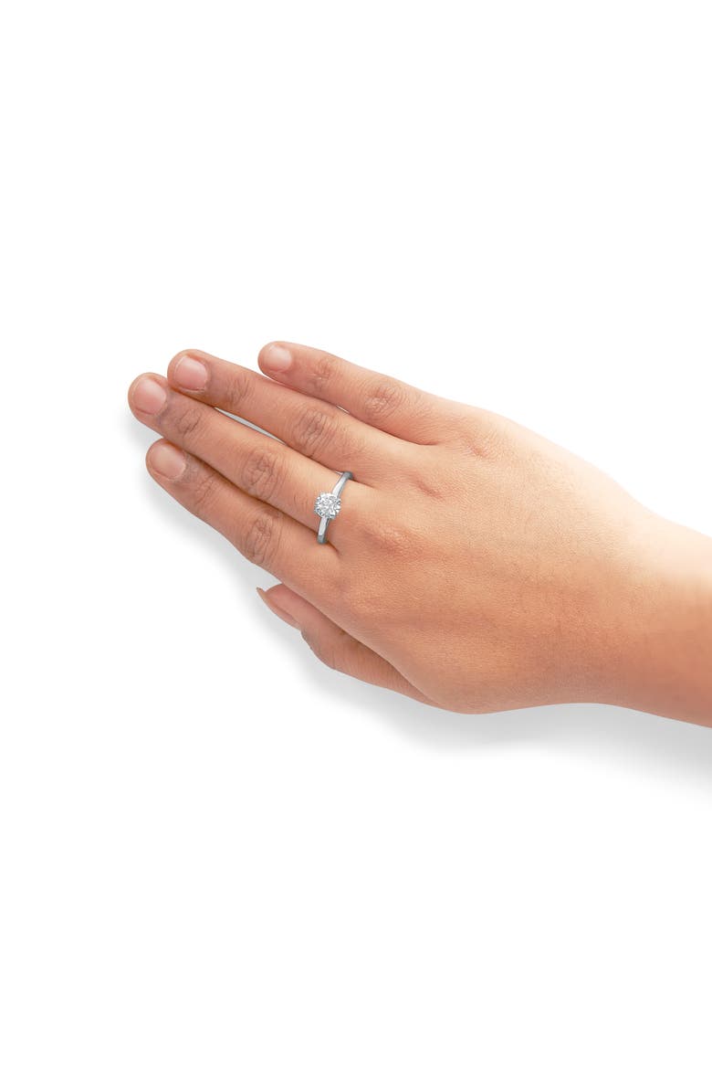 14K White Gold 1.0 Cttw Round Lab Grown Diamond Engagement Ring, Alternate, color, White