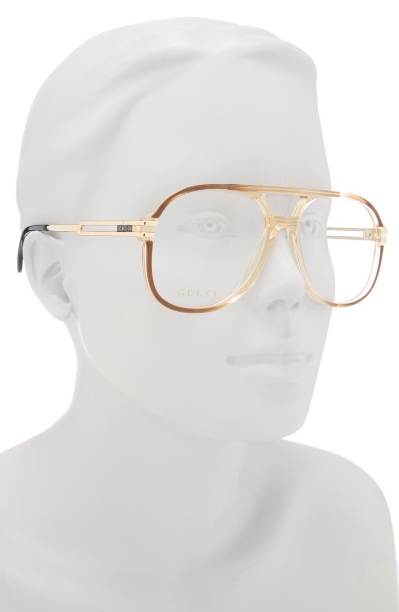 Gucci 58mm Aviator Optical Frames, Alternate, color, 
