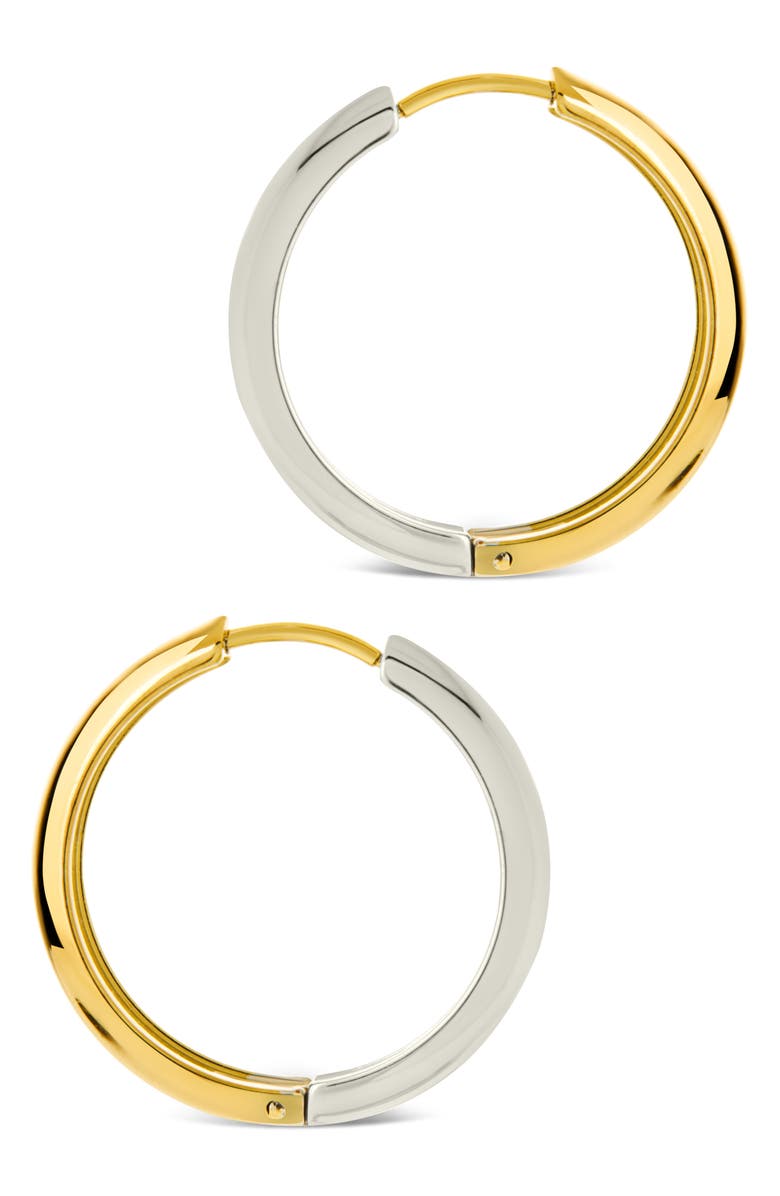 Sterling Forever Betina Two-Tone Huggie Hoop Earrings, Alternate, color, Dual Tone