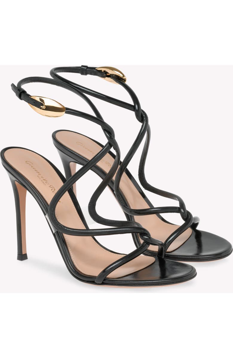 Gianvito Rossi Jungle Mamba Sandals, Alternate, color, Black