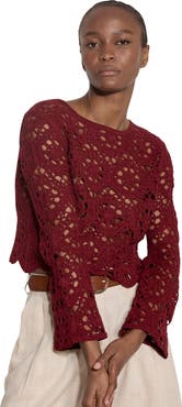 Apricot Tape Yarn Crochet Top