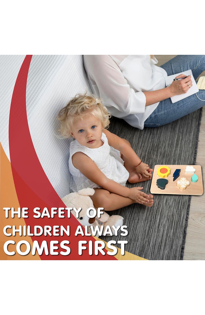 Leo & Friends Weather Shape Puzzle Kit with 6 Weather Wooden Pieces and 1 Board, Alternate, color, Purple