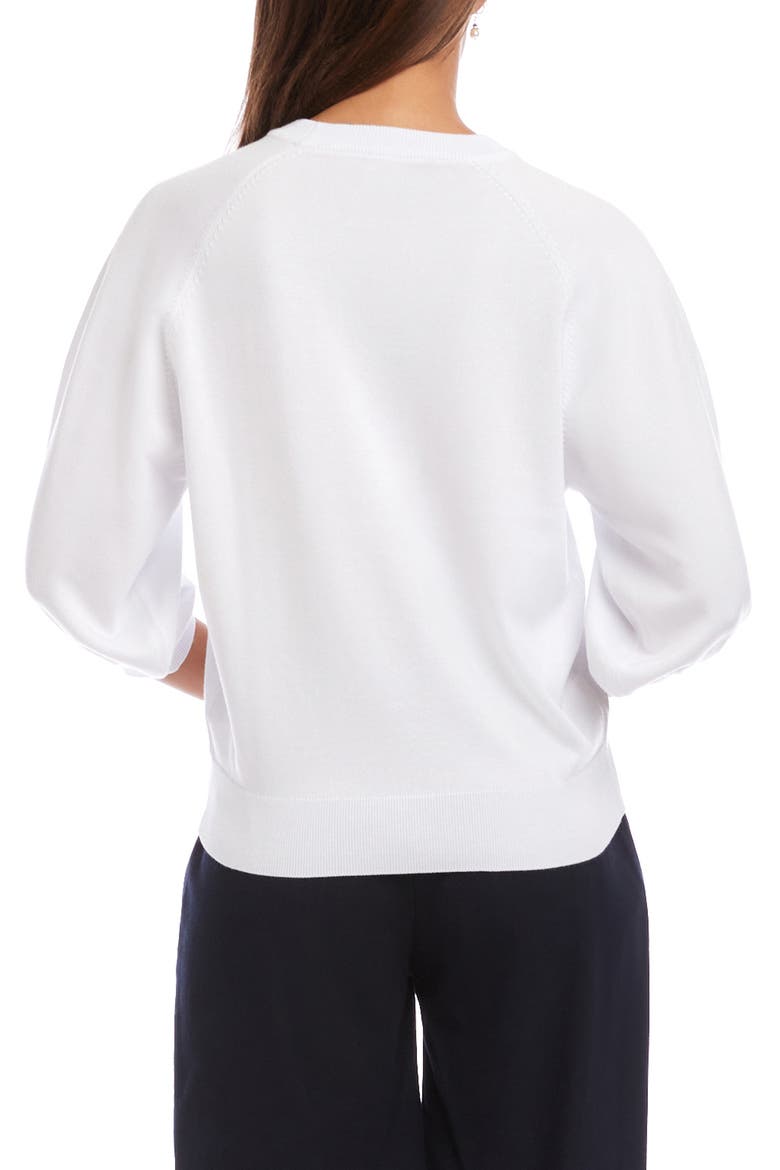Puff Sleeve Sweater, Alternate, color, WHITE
