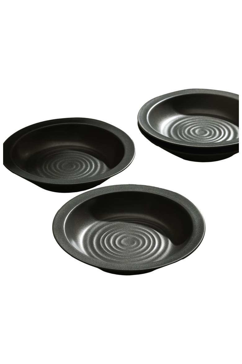 Orbit Stoneware 24-Piece Dinnerware Set with Pasta Bowls, Alternate, color, Charcoal 24 Piece Set