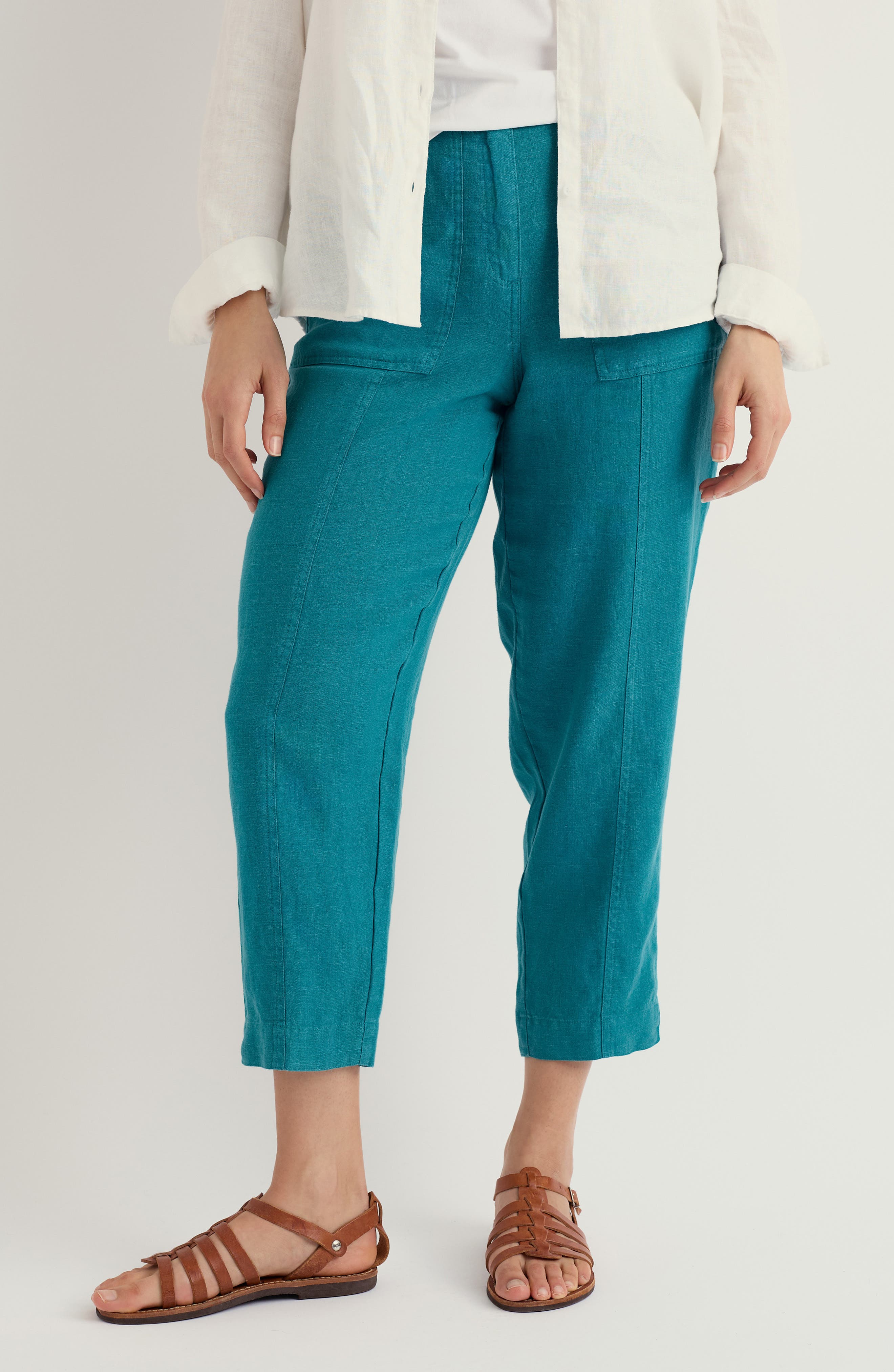 Saltings Cropped Linen Pants