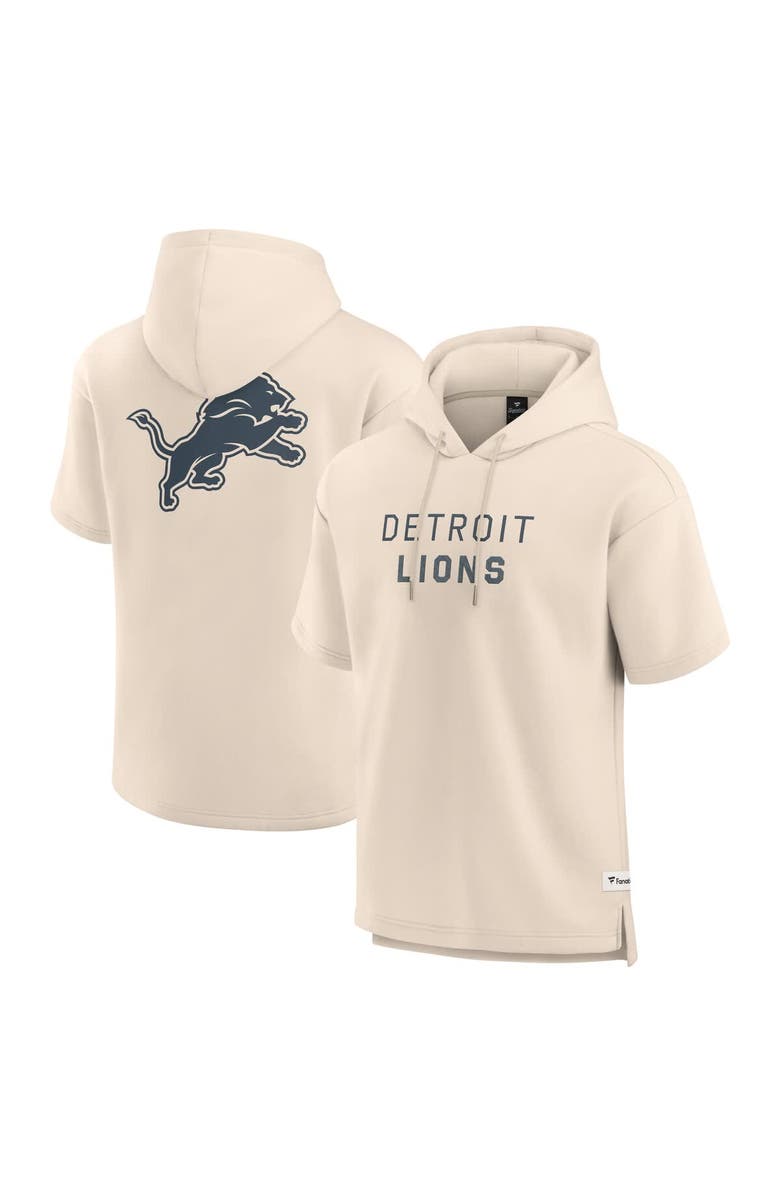 FANATICS Men's Fanatics Cream Detroit Lions Elements Future Ground Lettering Short Sleeve Pullover Hoodie, Alternate, color, Cream