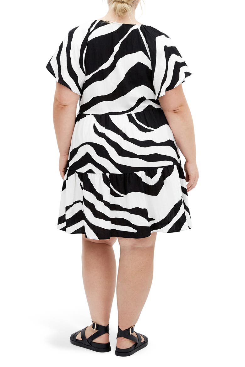 Abstract Print Minidress, Alternate, color, MONO SWIRL