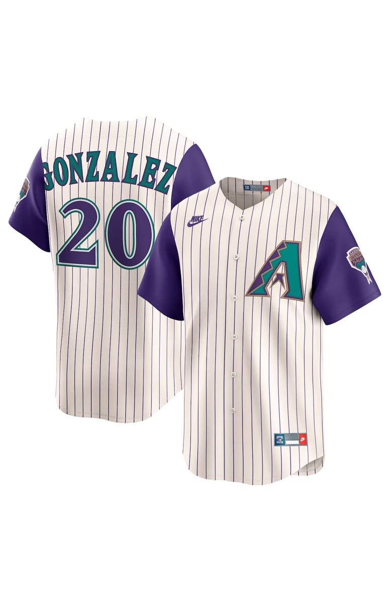 Nike Men's Nike Luis Gonzalez Cream Arizona Diamondbacks Throwback Cooperstown Collection Limited Jersey, Main, color, Cream