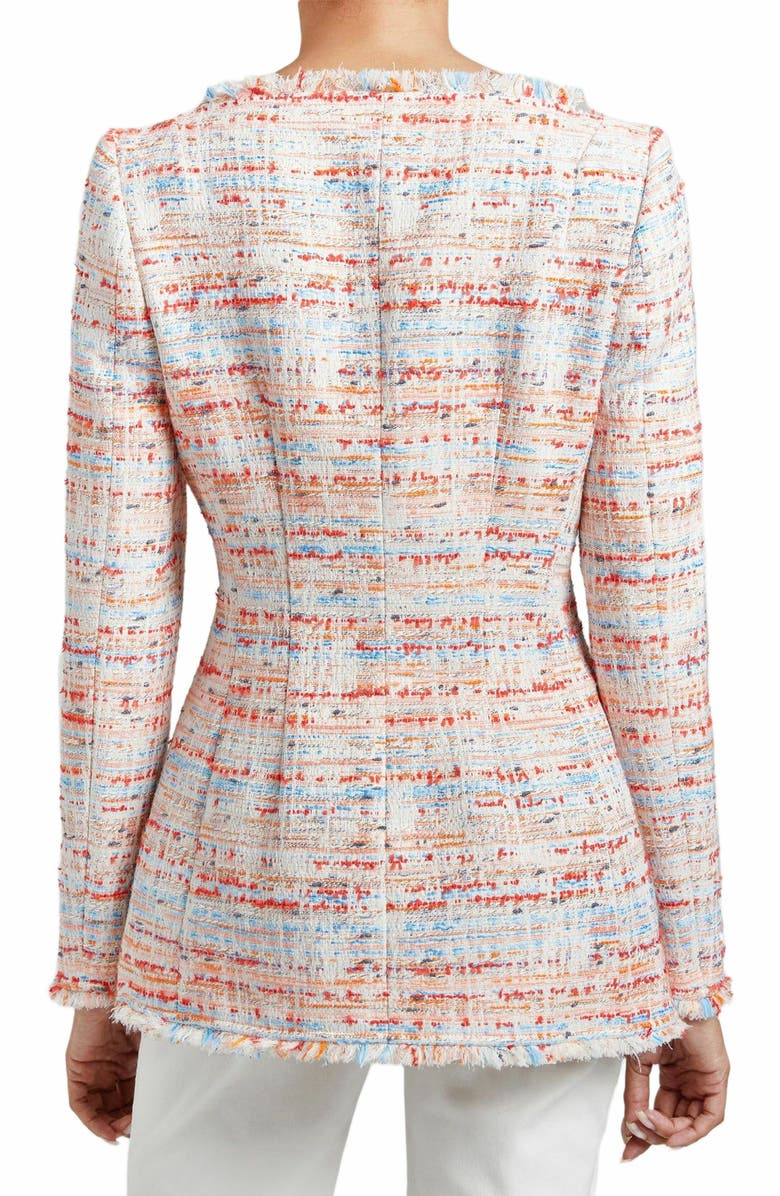 Santorelli ELARA Double-Breasted Jacket in Multi Tweed, Alternate, color, 