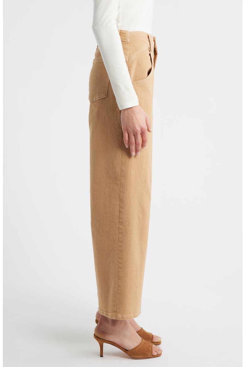 Curve Yoke Wide Leg Ankle Jeans, Alternate, color, TAUPE