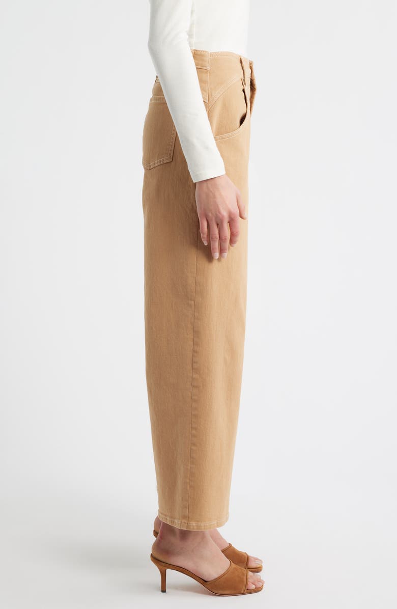 CITY BLUES Curve Yoke High Waist Wide Leg Jeans, Alternate, color, Taupe