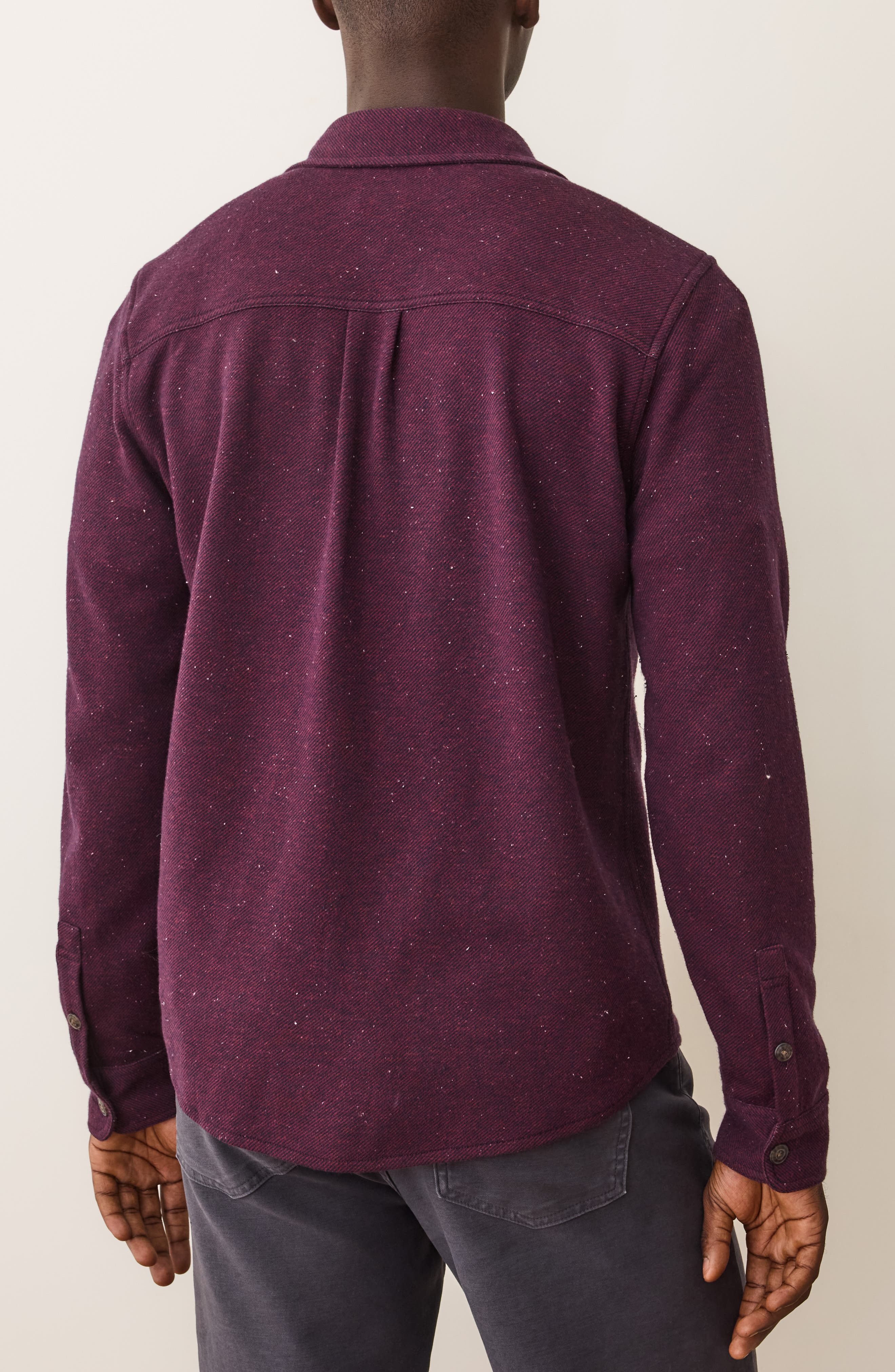 Marine Layer Pacifica Nep Stretch Twill Overshirt (Men) | Nordstrom