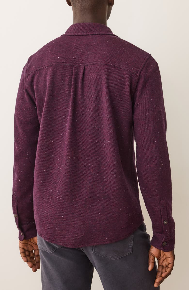 Marine Layer Pacifica Nep Stretch Twill Overshirt, Alternate, color, Burgundy Neps