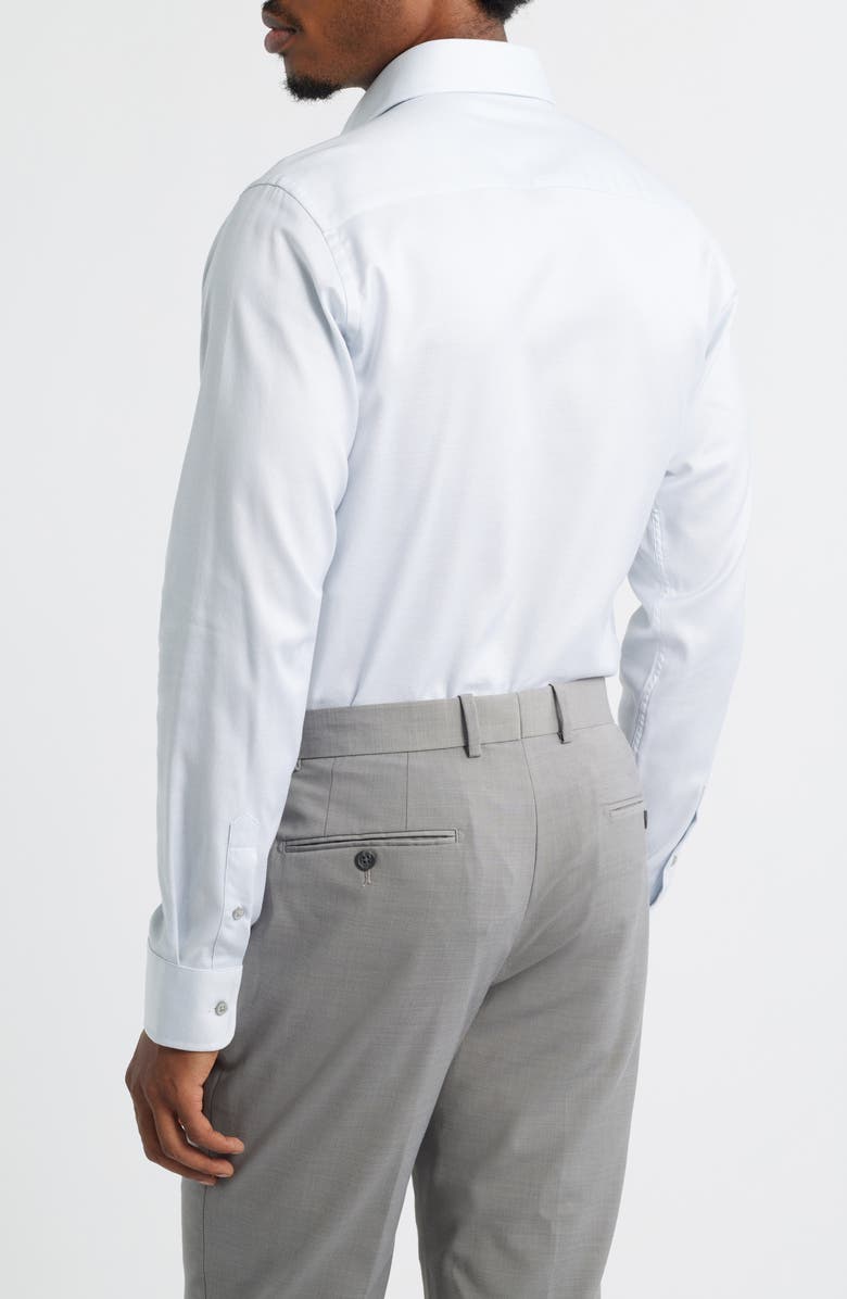 David Donahue Slim Fit Stretch Micro Twill Dress Shirt, Alternate, color, White/Pearl