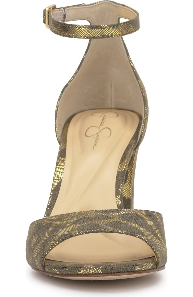 Jessica Simpson Luxcilla Block Heel Sandal, Alternate, color, Golden