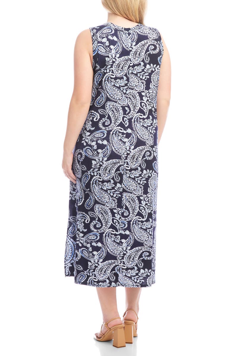 Karen Kane Paisley Sleeveless Jersey Midi Dress, Alternate, color, Paisley