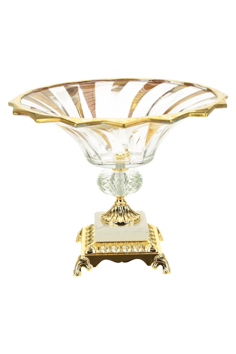 Footed Pedestal Bowl, Main, color, Amber