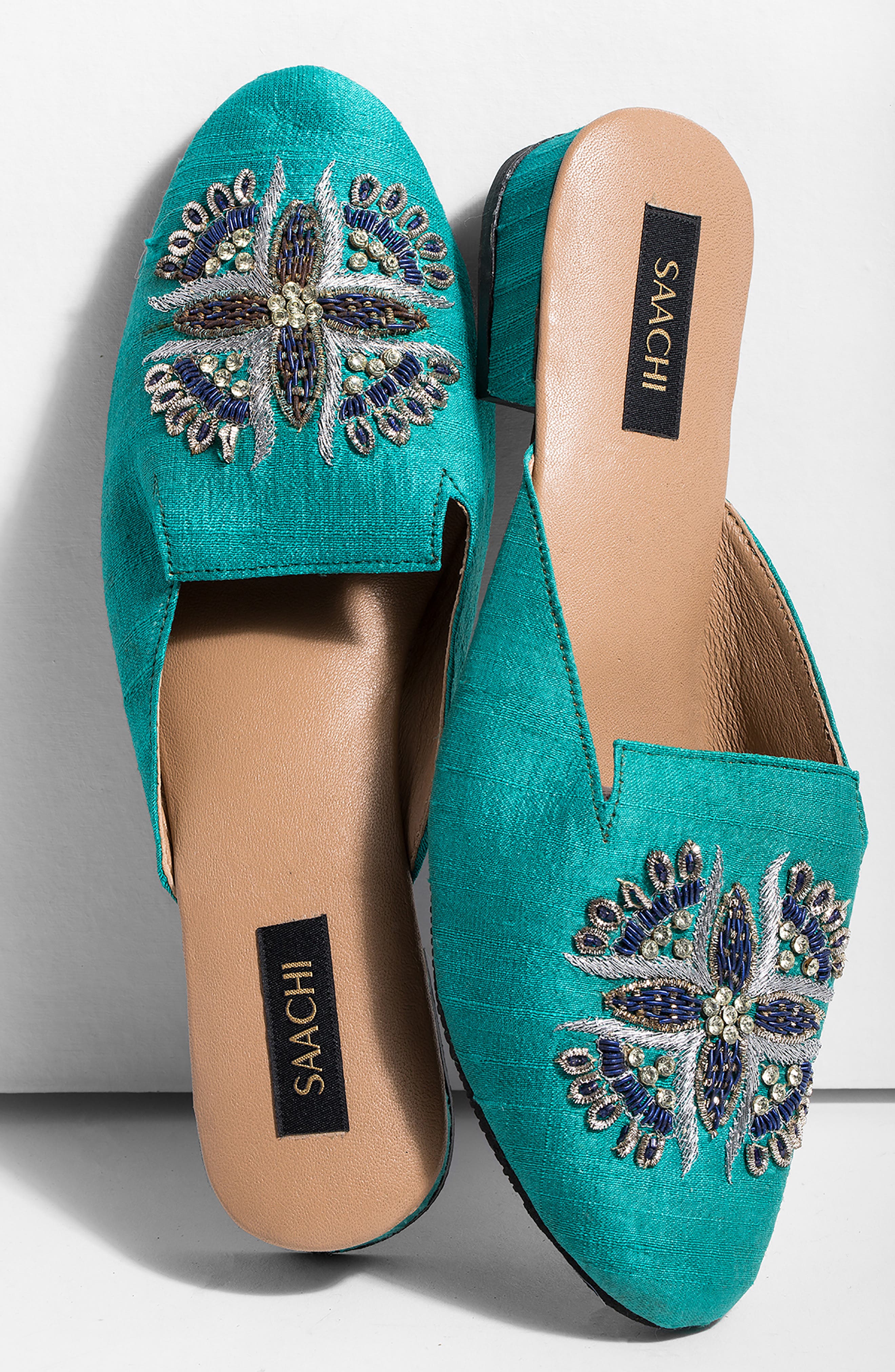 SAACHI Embellished Mule, Alternate, color, Turquoise