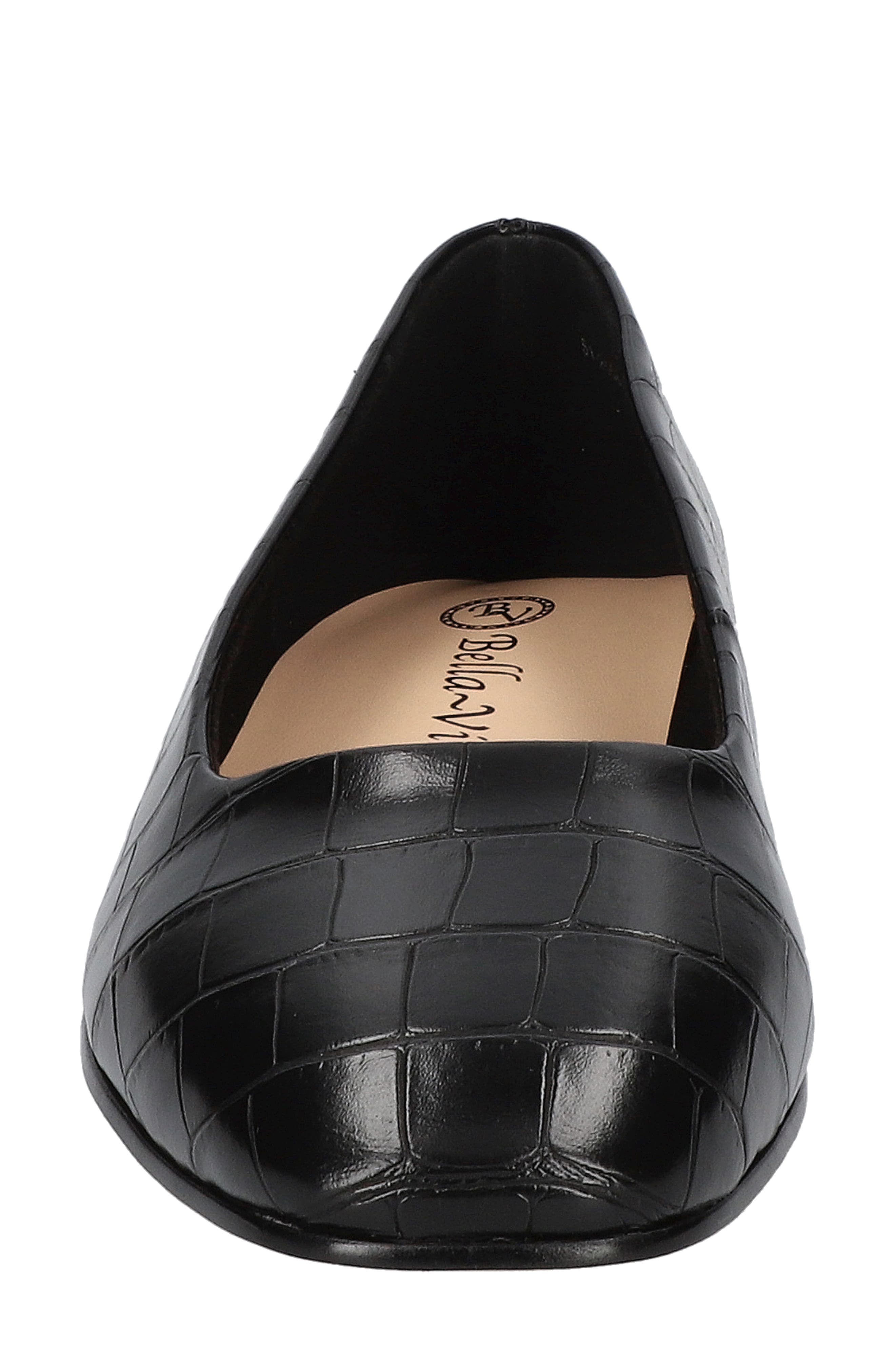 Bella Vita Kimiko Flat, Alternate, color, Black Croco