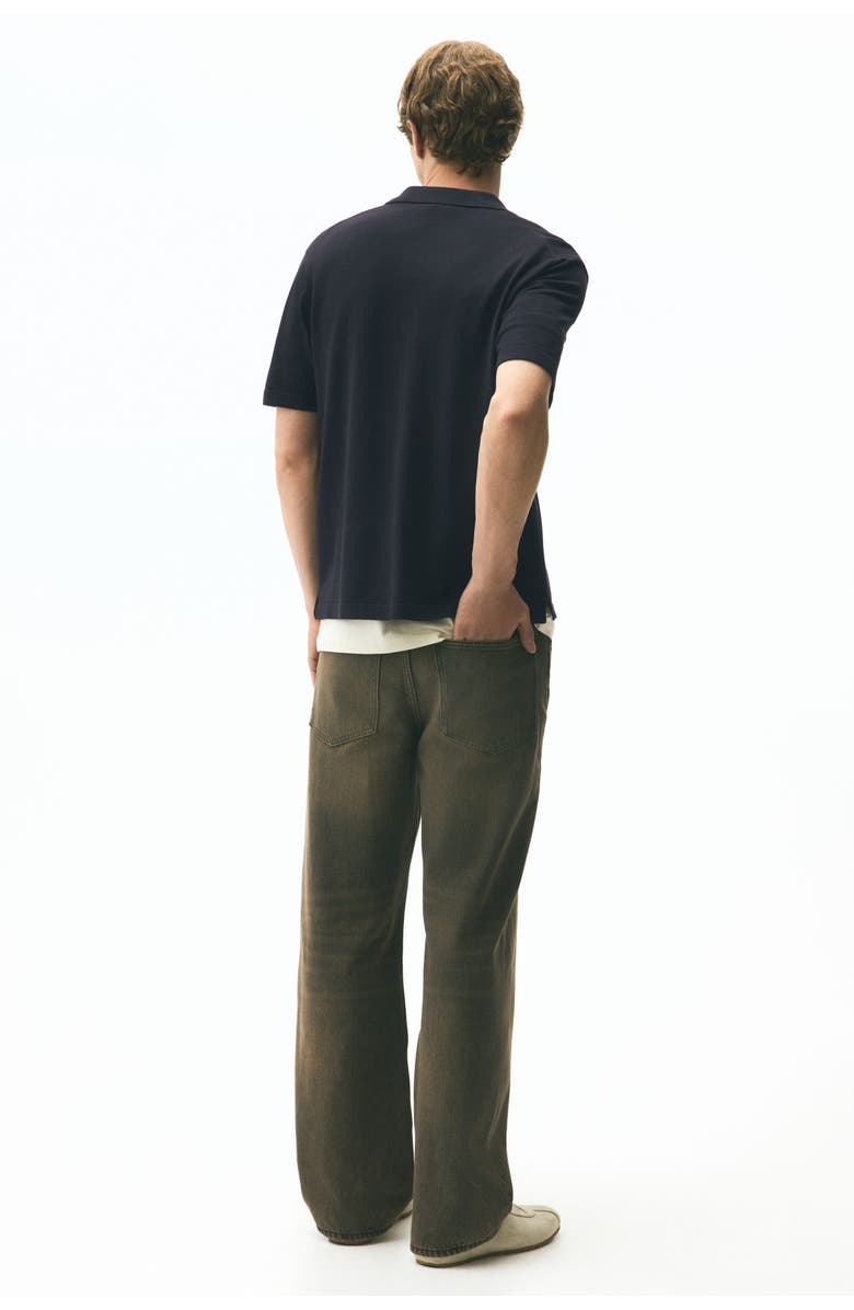 H&M Regular Fit Knitted Short-sleeved Shirt, Alternate, color, Navy Blue