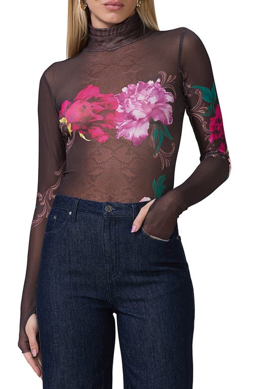 AFRM AFRM ZADIE PRINT TURTLENECK MESH TOP