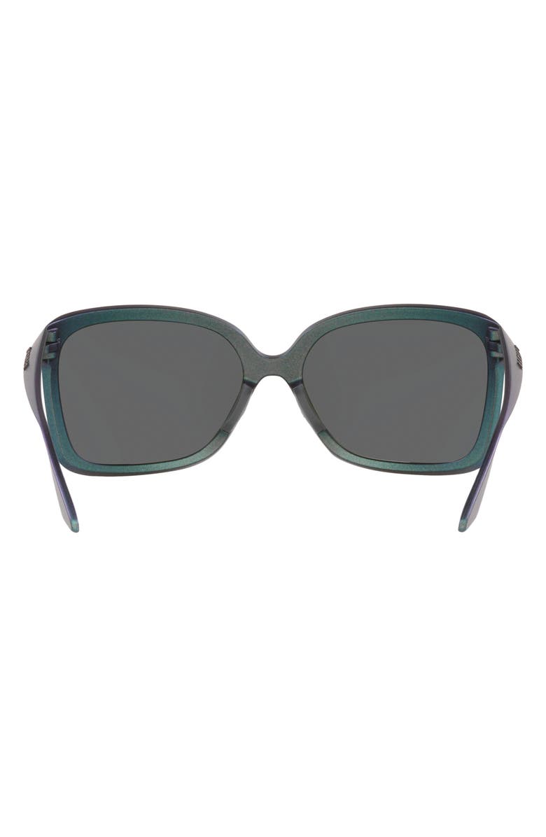 Oakley Wildrye 61mm Prizm<sup>™</sup> Polarized Butterfly Sunglasses, Alternate, color, Silver