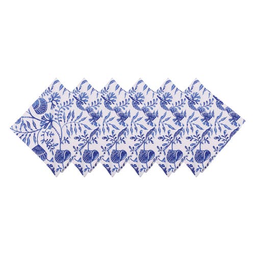 C & F Home C&f Home Blue Reef Reversible Graphic Print Machine Washable Hemstitch Napkins Set Of 6 In Blue