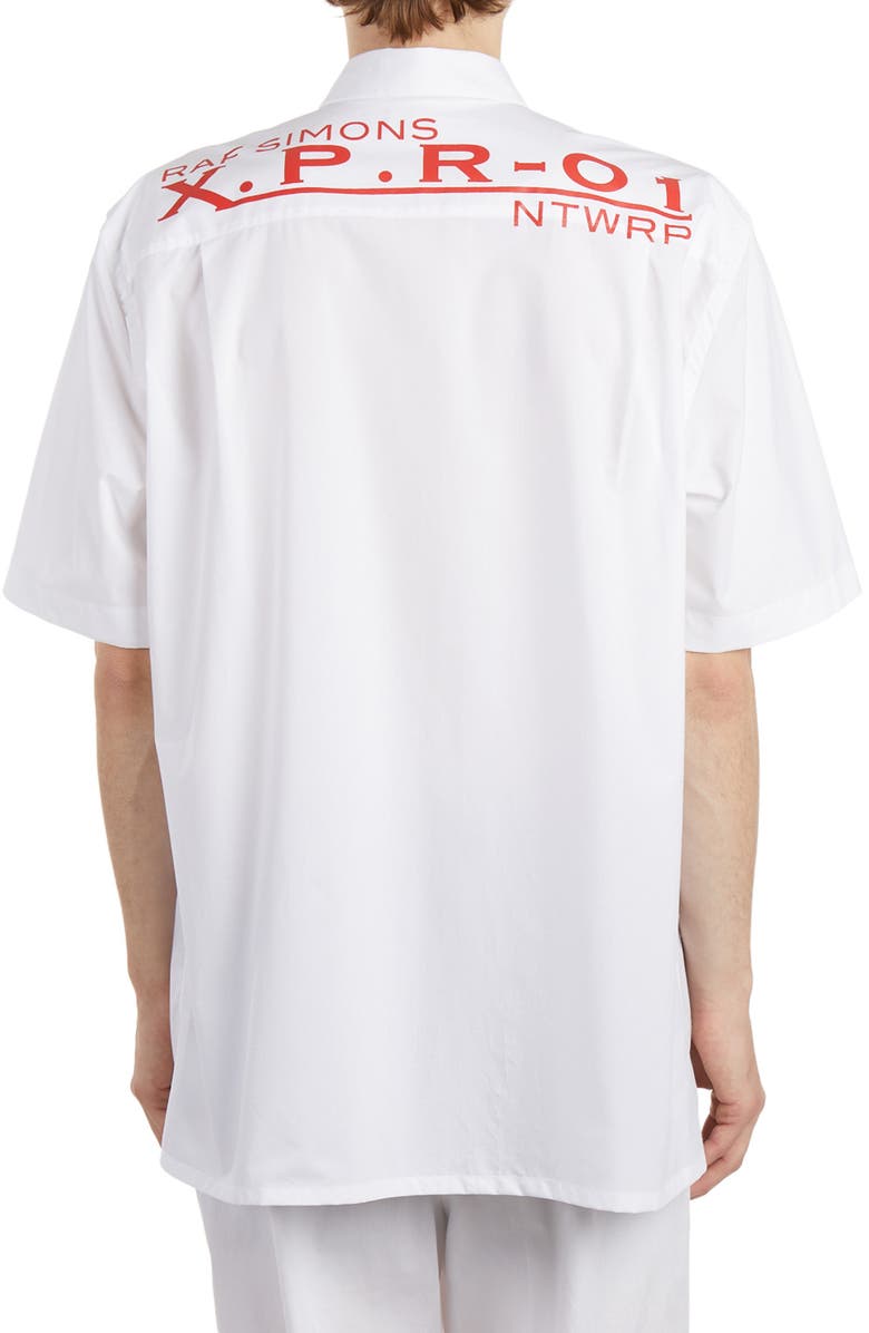 Raf Simons Graphic Oversize Cotton Shirt, Alternate, color, 