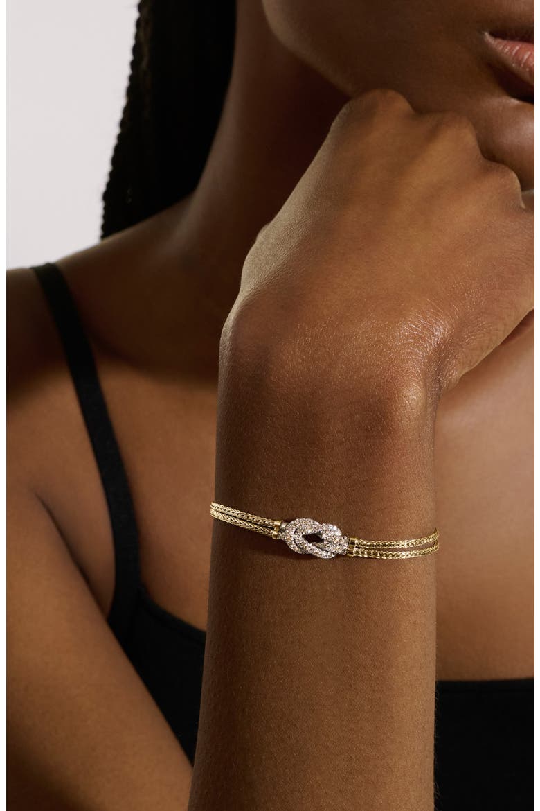 Love Knot Bracelet, Diamonds, Alternate, color, 14K YELLOW GOLD