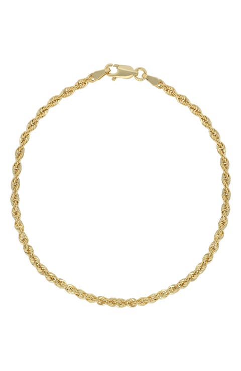 Men's 14K Gold Rope Chain Bracelet (Online Trunk Show)