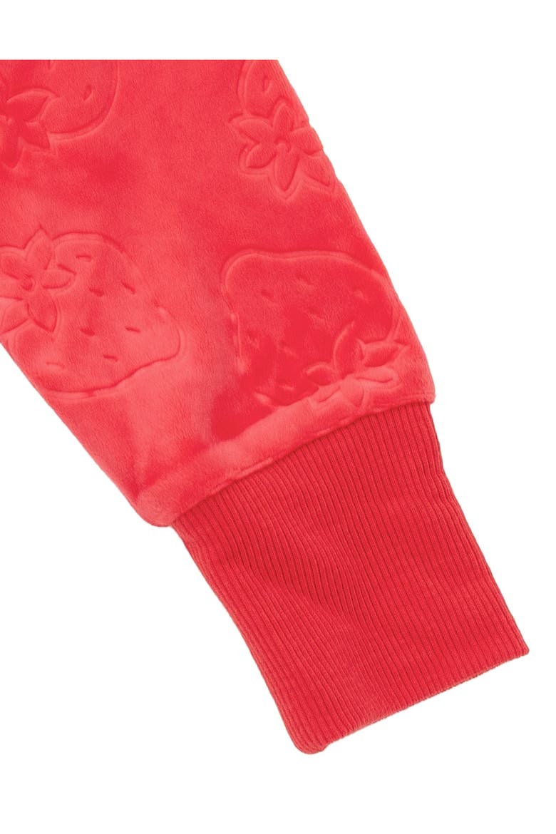 Velour Hoodie and Pants Set, Alternate, color, Strawberry Cayenne