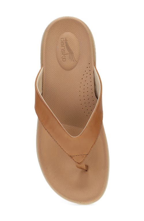 Dansko Rosemary Platform Flip Flop In Tan Calf
