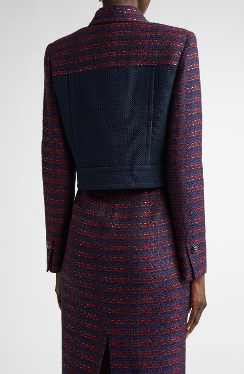 ST JOHN ST. JOHN COLLECTION COLORBLOCK TWEED CROP JACKET 