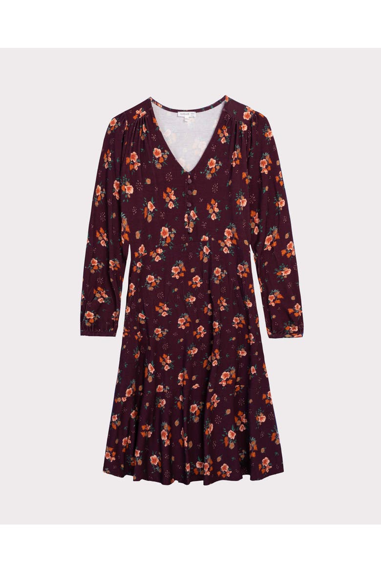Printed Jersey Dress, Alternate, color, Autumn Floral