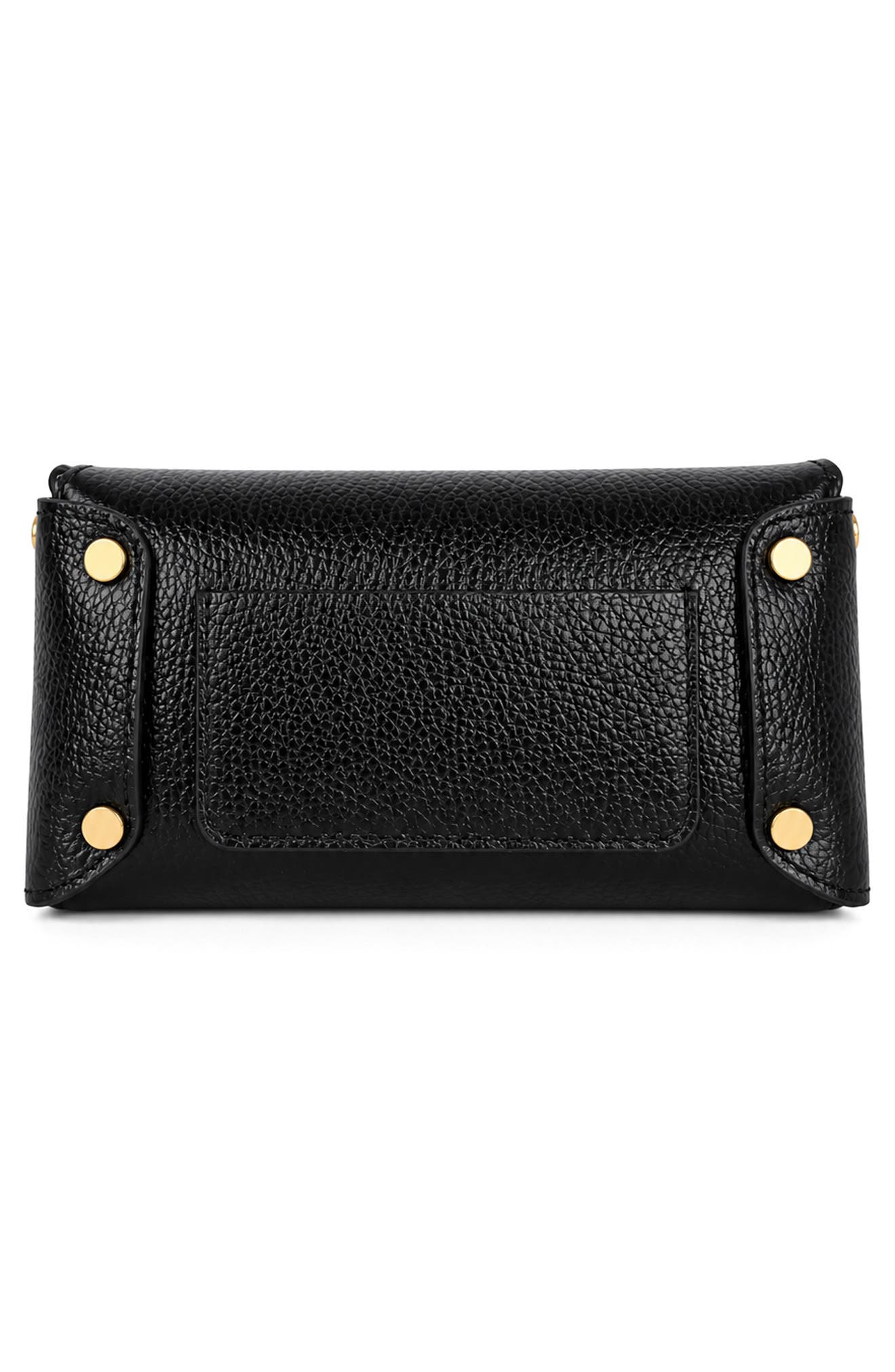 Nives Metallic Croc Embossed Leather Clutch, Alternate, color, METALLIC BLACK