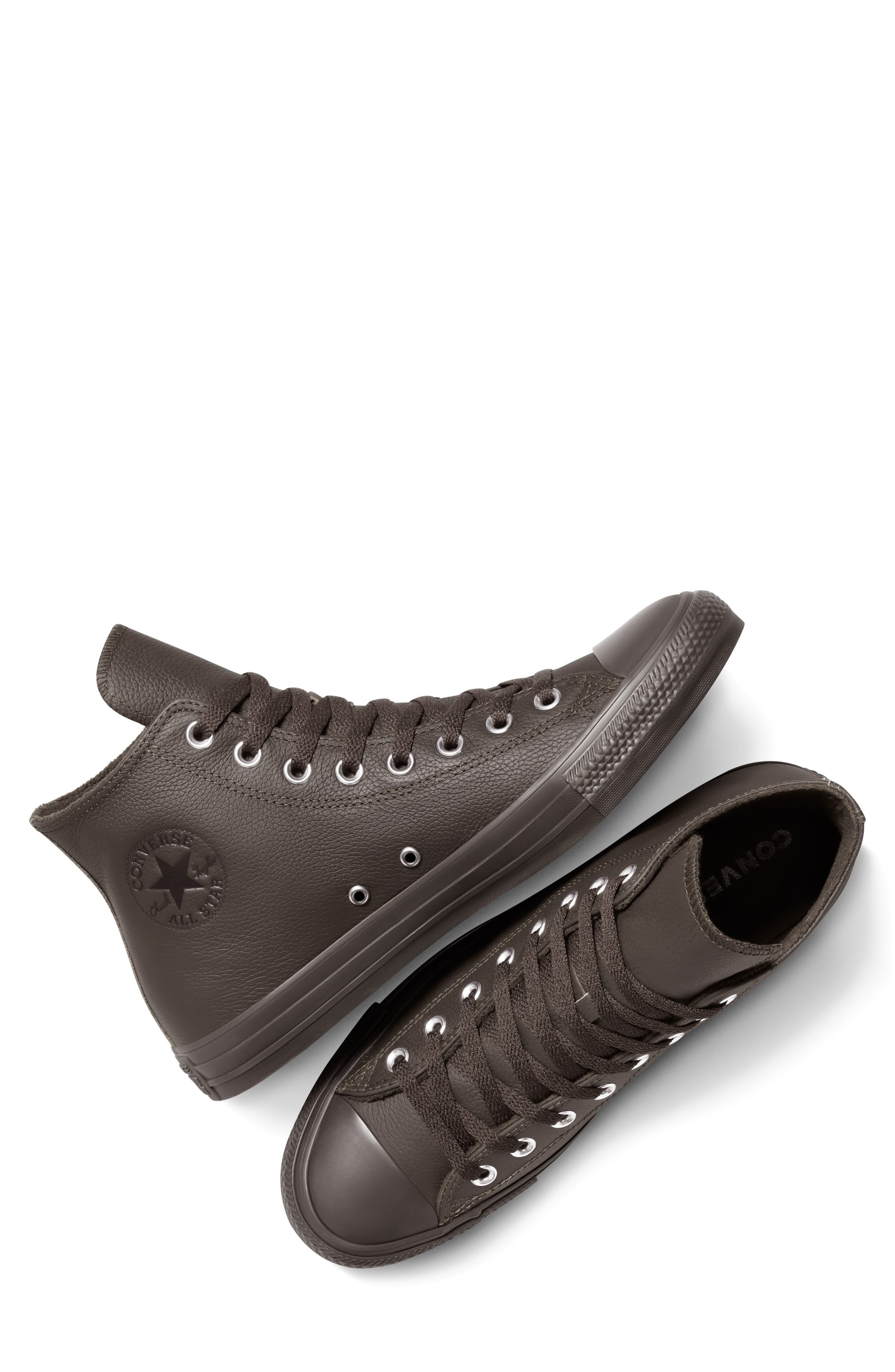 Converse Chuck Taylor<sup>®</sup> All Star<sup>®</sup> Water Repellent Leather High Top Sneaker, Alternate, color, Fresh Brew/ Black/ Fresh Brew