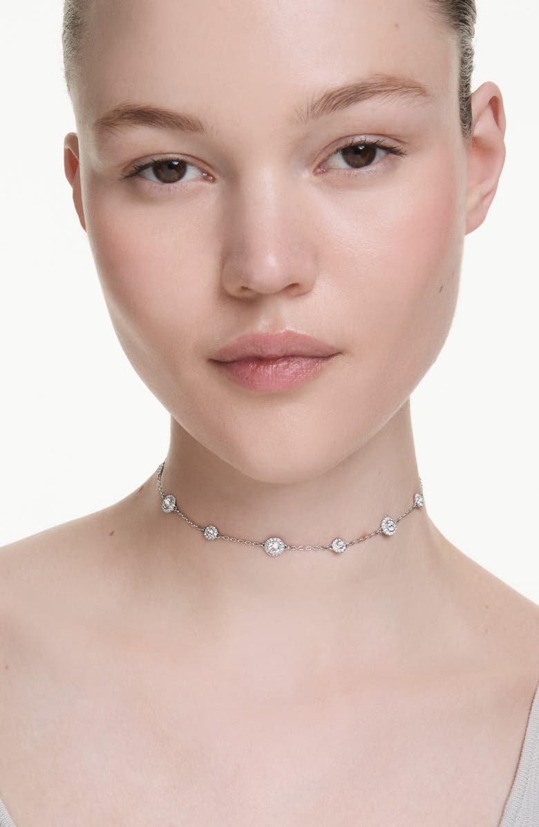 Swarovski Una Double Sided Necklace, Alternate, color, White/ Silver