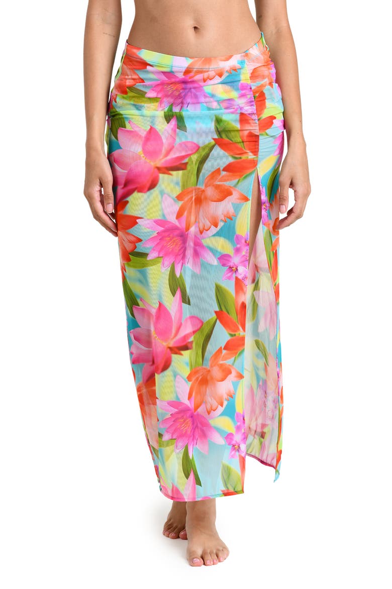 Sunset Botanica Maxi Skirt Cover-Up, Alternate, color, BLUE MULTI