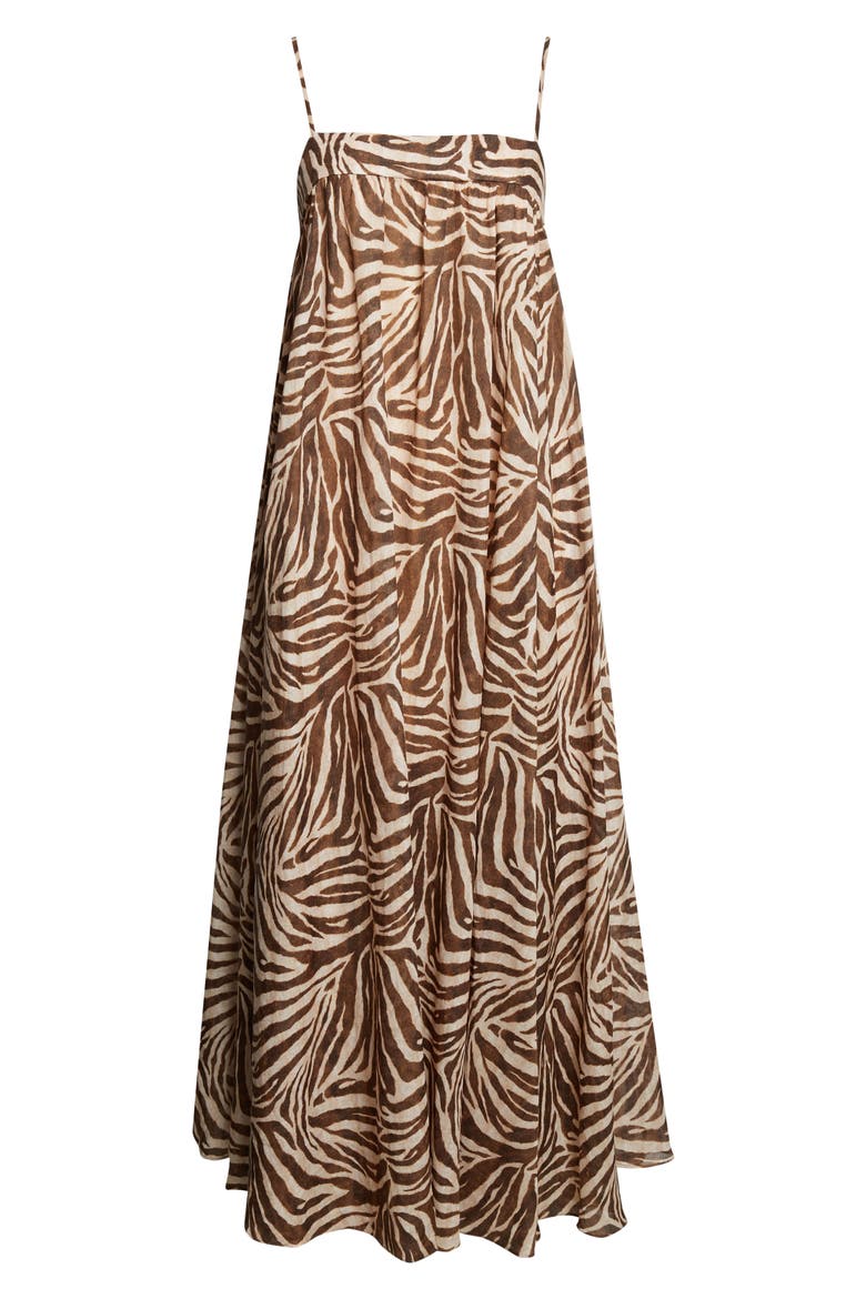 Wanderlust Zebra Stripe Cotton Maxi Dress, Alternate, color, ZEBRA