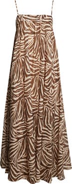 Zimmermann Wanderlust Zebra Stripe Cotton Maxi Dress