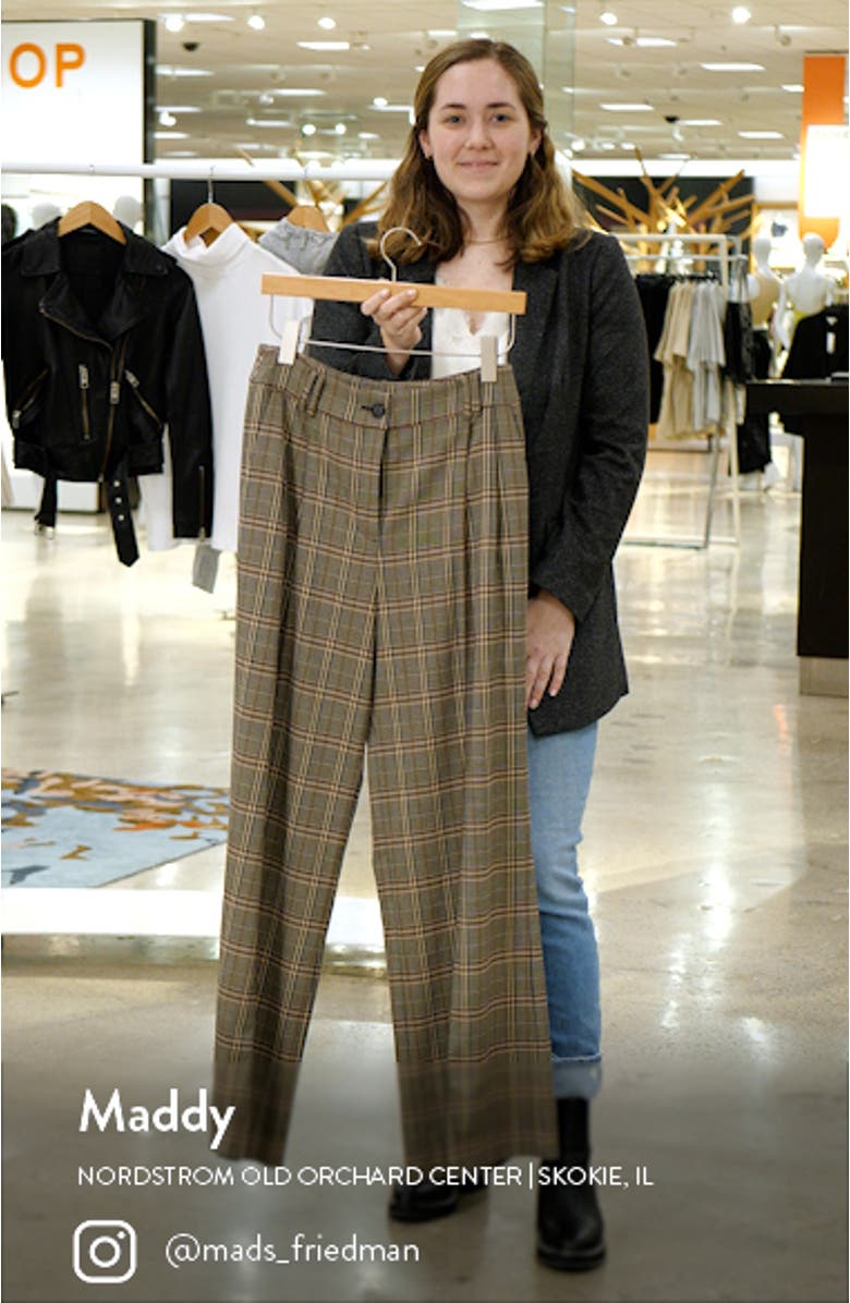 Plaid High Waist Wide Leg Pants, sales video thumbnail