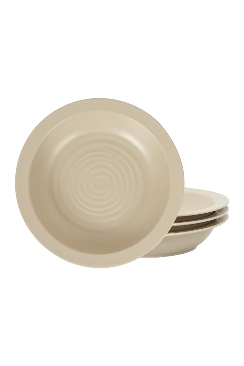 Orbit Stoneware 4-Piece Pasta Bowl Set, Main, color, Beige