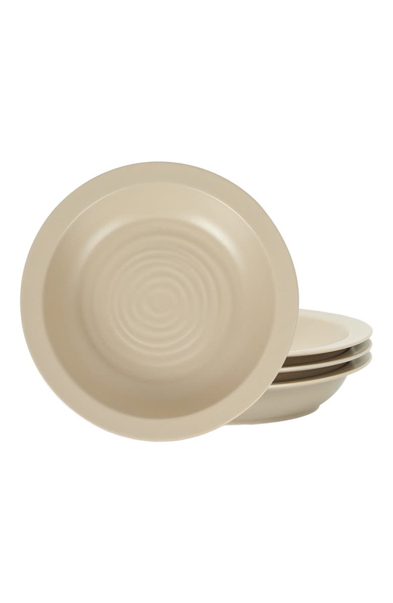Stone Lain Orbit Stoneware 4-Piece Pasta Bowl Set, Main, color, Beige