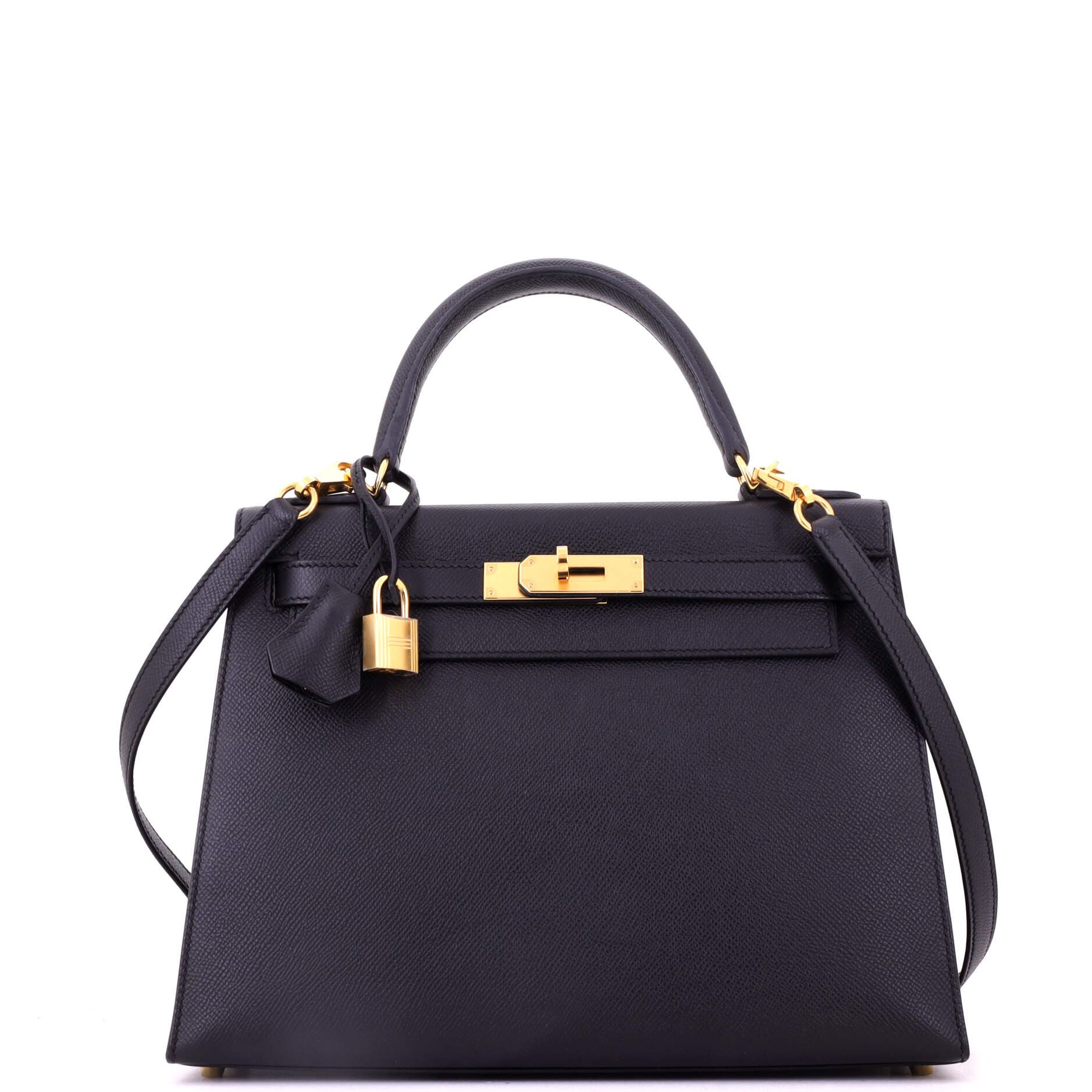 Kelly Handbag Black Epsom with Gold Hardware 28, Main, color, Black