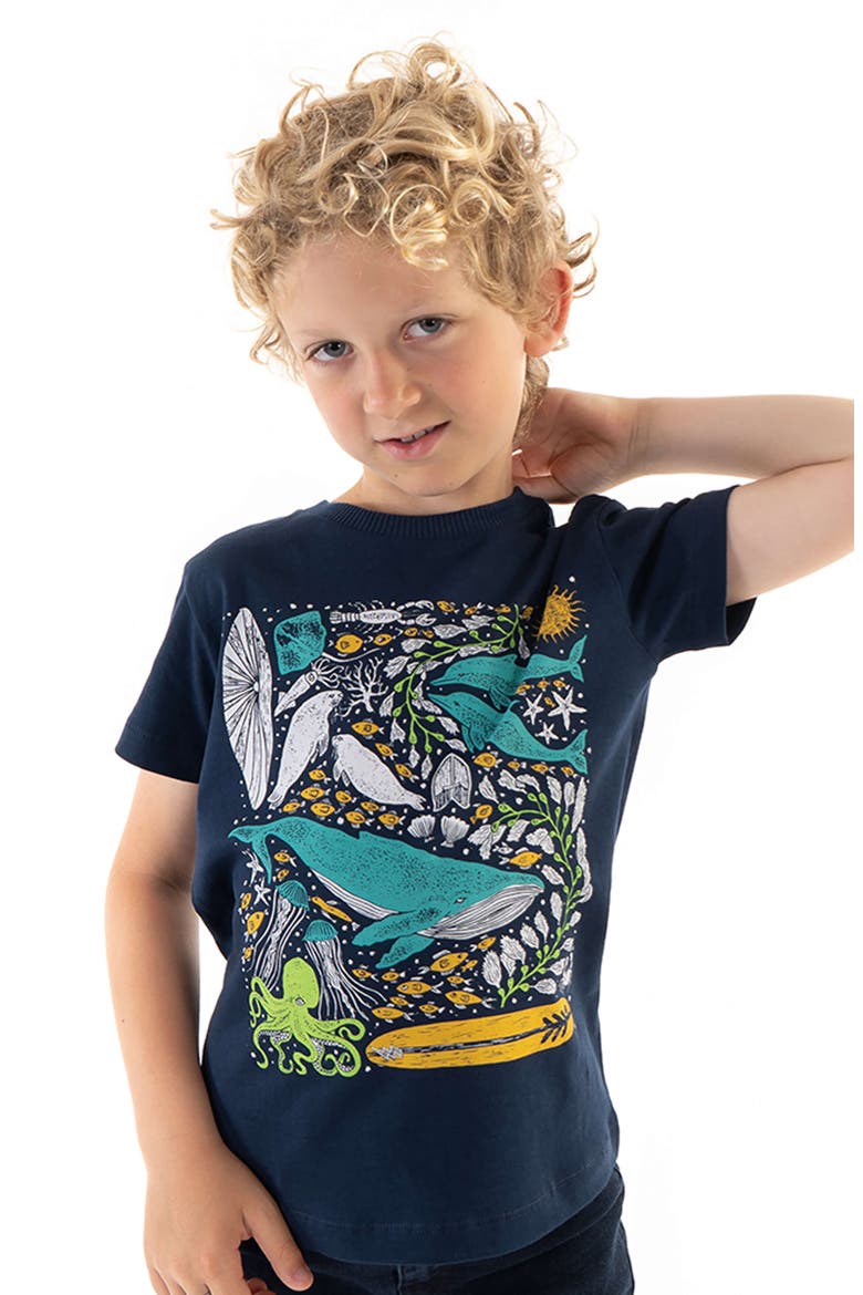 Organic Cotton Boys Short Sleeve Graphic T-Shirt 2-pack, Alternate, color, Under The Sea